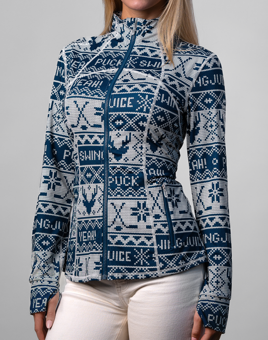 Hockey Puck Yeah Fairisle Women's Full Zip - Final Sale
