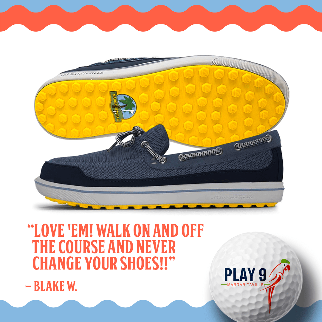 Margaritaville Men's Tap In Navy/Yellow Golf Shoe