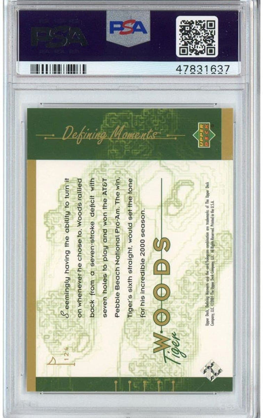 Graded 2001 Upper Deck UD Golf Tiger Woods #124 Rookie RC Golf Card PSA 10 Gem Mint