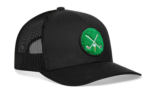 Golf Trucker Hat Chenille | Black Club X Snapback