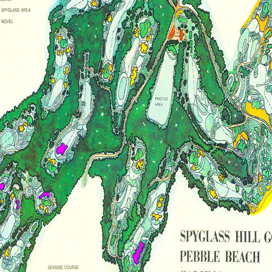 Vintage Map of Spyglass Hill Golf Course, 1974