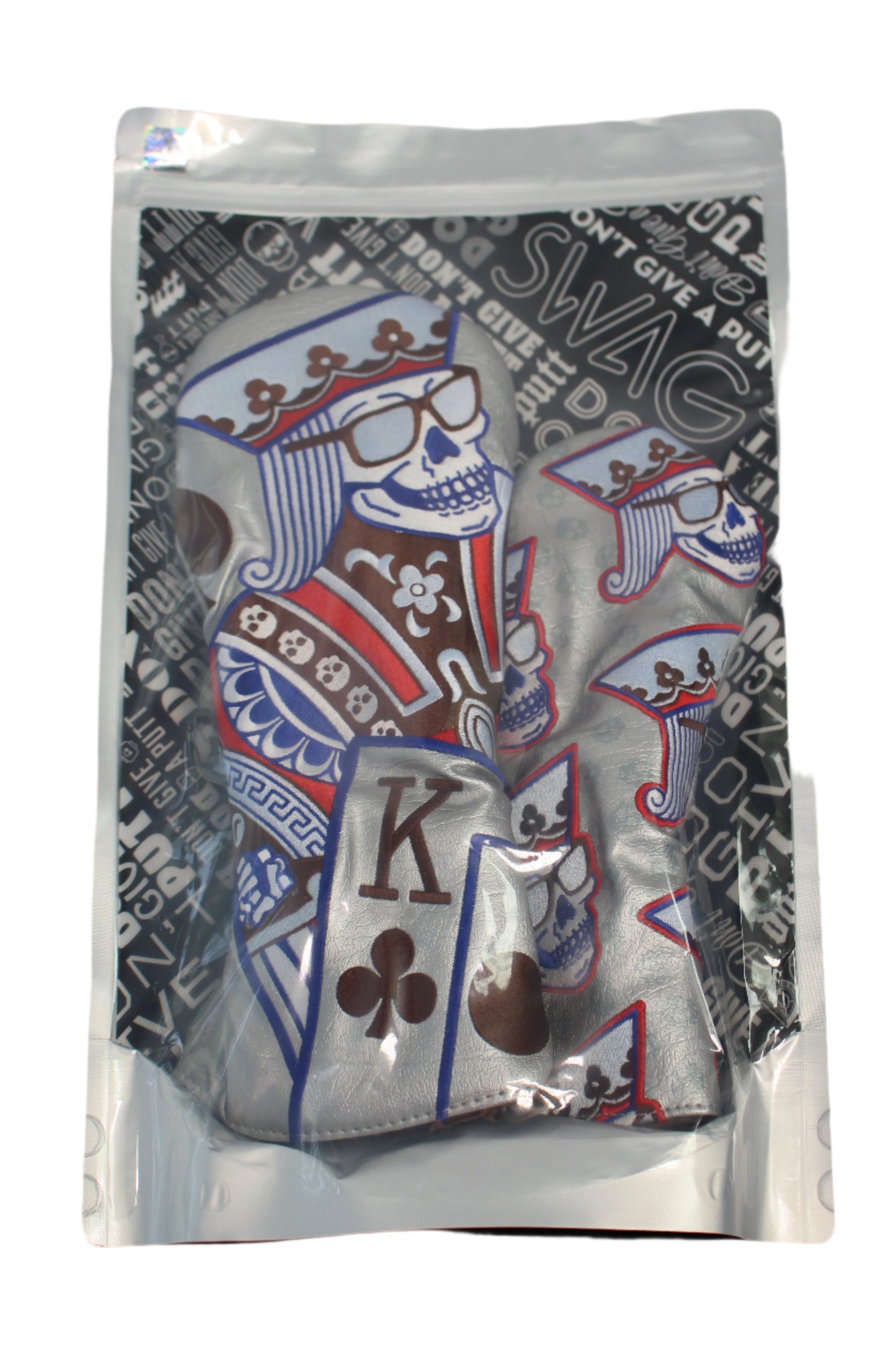 Swag Golf - Skeleton King of Candy Silver/Blue/Red Combo Wood Headcover Set