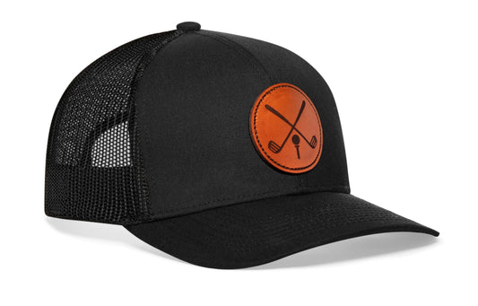 Golf Trucker Hat Leather | Black Club X Snapback