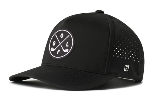 Golf X Performance 5-Panel Hat | Crossed Clubs Flexfit Snapback