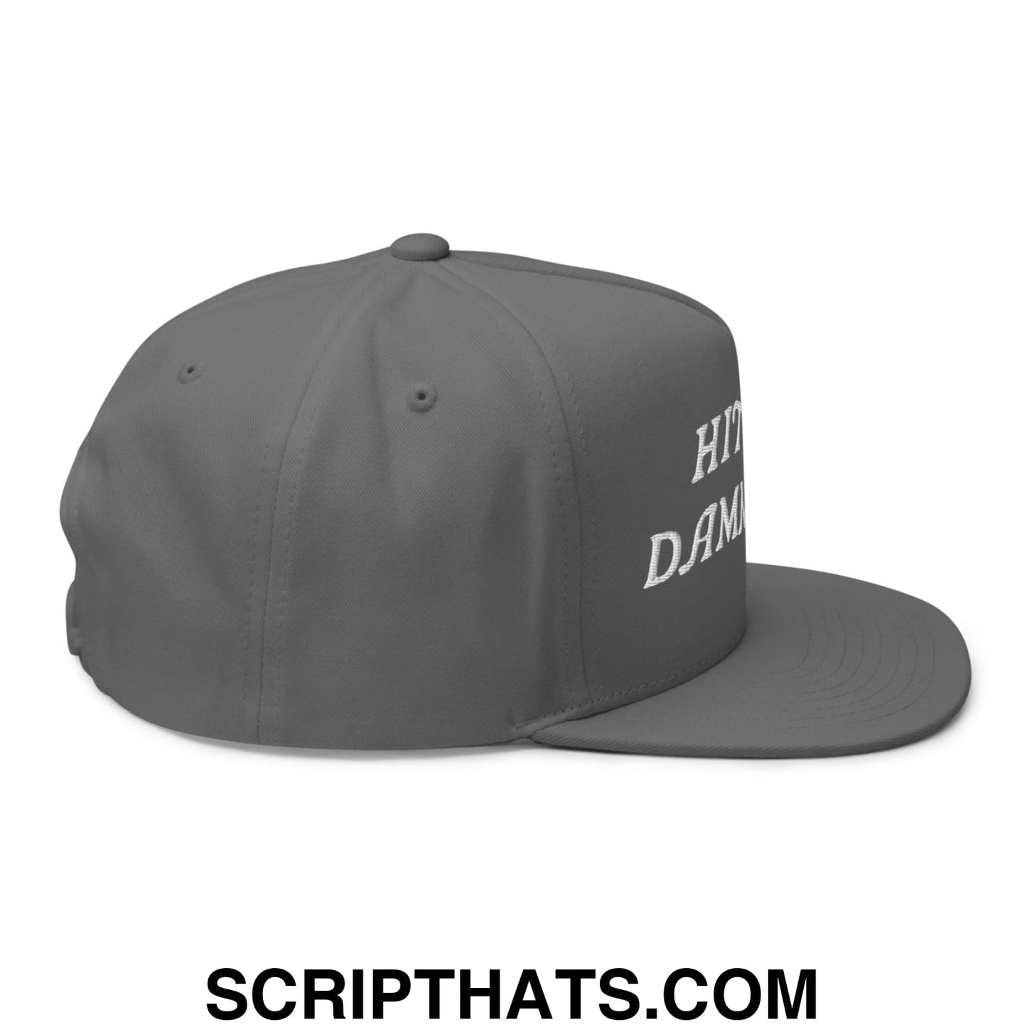 Hit The Damn Ball Flat Brim Bill 5 Panel Golf Snapback Hat