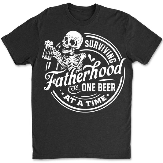 Funny Fatherhood Shirt | Surviving Fatherhood One Beer At A Time T-Shirt | Father’s Day Gift For Dad Or Husband 682257