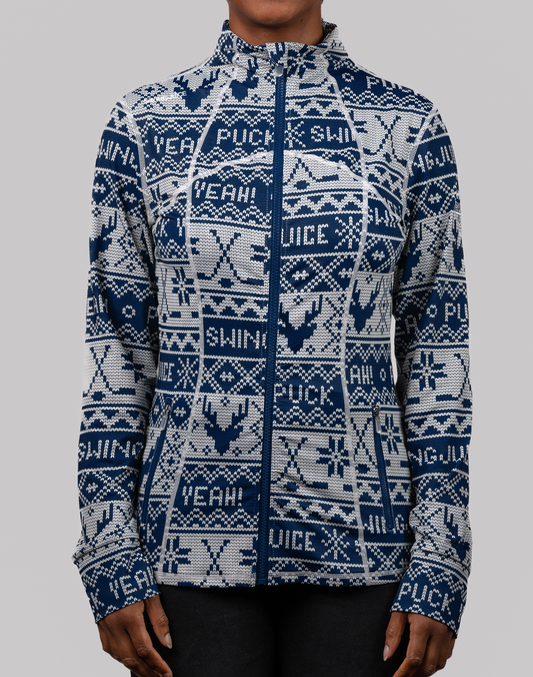 Hockey Puck Yeah Fairisle Women's Full Zip - Final Sale