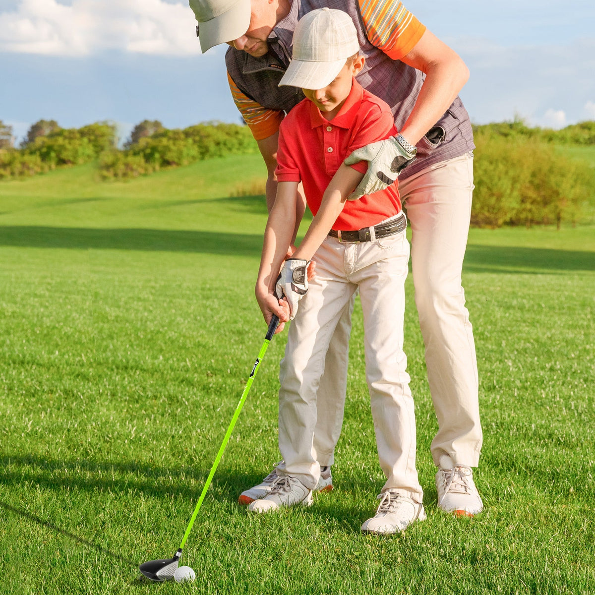 34 Inch 165CC Junior #3 Fairway Wood Golf Club with Fiberglass Shaft for Kids Ages 8-10