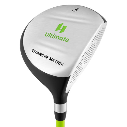 34 Inch 165CC Junior #3 Fairway Wood Golf Club with Fiberglass Shaft for Kids Ages 8-10