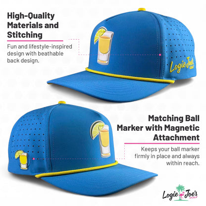 Saintly Tiger Golf Hat | Snapback Cap | Built-in Magnetic Ball Marker Holder + Marker Included | Adjustable White Tiger