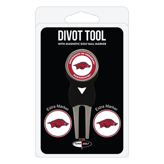 Arkansas Razorbacks Divot Tool + 3 Ball Markers