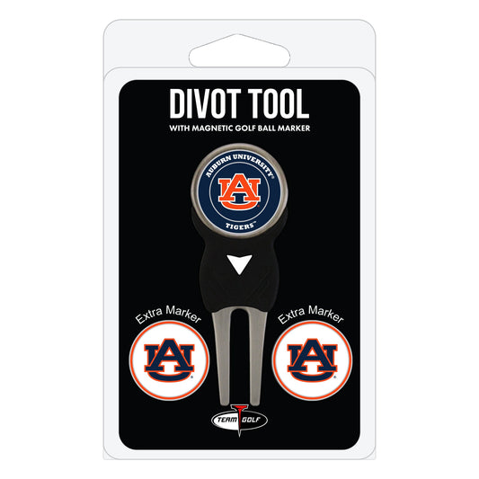 Auburn Tigers Divot Tool + 3 Ball Markers