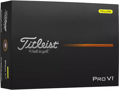 Titleist 2025 Pro V1 Yellow Dozen Golf Balls