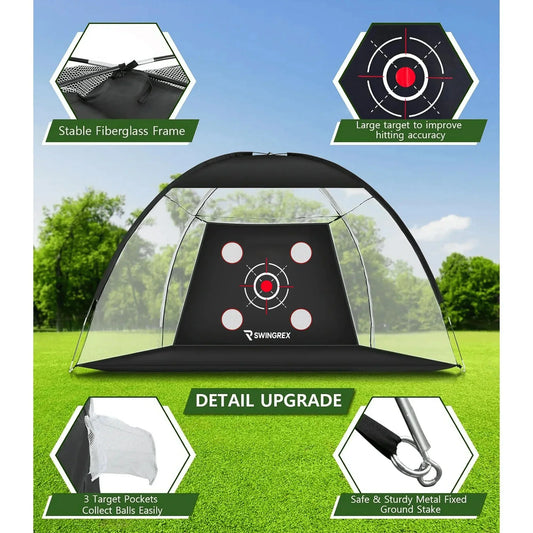 10x7FT Golf Practice Net with Mat & Target – Backyard Driving & Chipping Aid