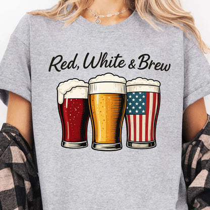 Red White And Brew Shirt | 4th Of July Beer T-Shirt | Patriotic Beer Tee | Independence Day Shirt 682329