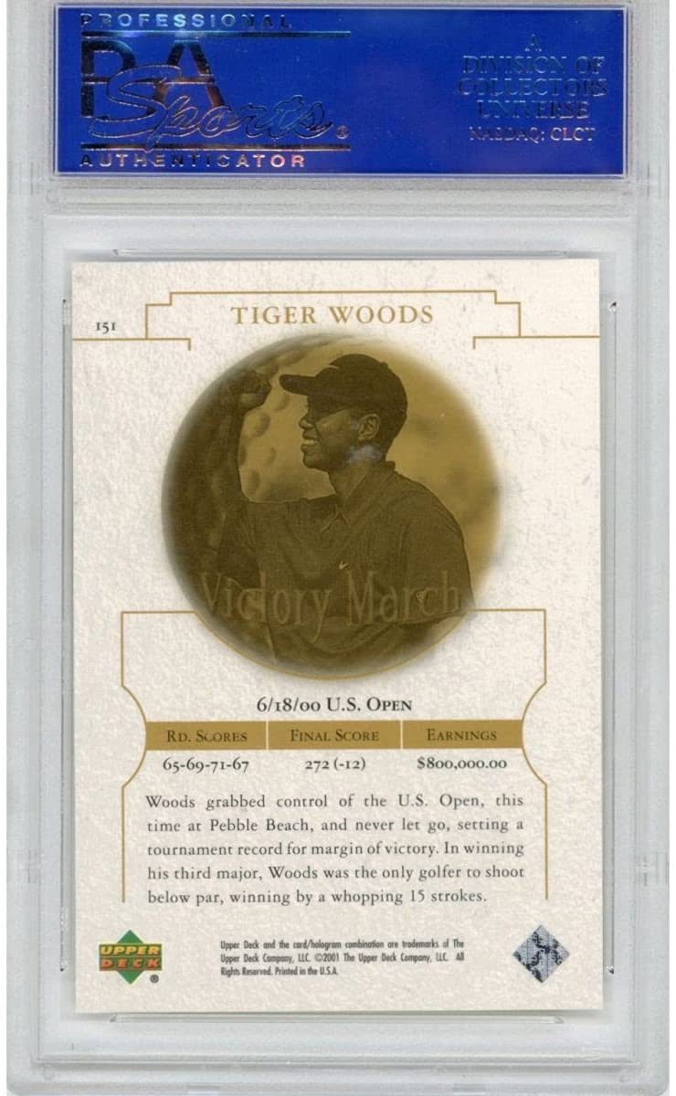 Graded 2001 Upper Deck UD Golf Tiger Woods #151 Rookie RC Golf Card PSA 10 Gem Mint