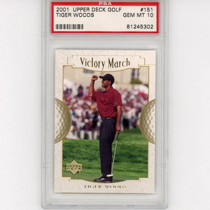 Graded 2001 Upper Deck UD Golf Tiger Woods #151 Rookie RC Golf Card PSA 10 Gem Mint