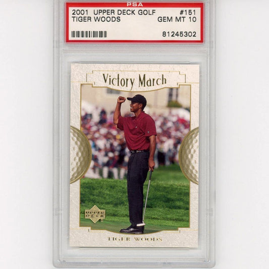 Graded 2001 Upper Deck UD Golf Tiger Woods #151 Rookie RC Golf Card PSA 10 Gem Mint