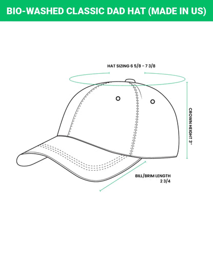 Personalized Best Dad By Par Golf Player Father's Day Gift - Leather Patch Bio-Washed Classic Dad Hat
