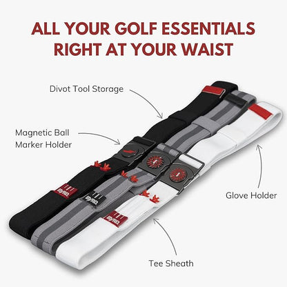 THE BYRD GOLF BELT ✶ Grey Stripe