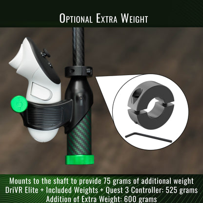 DriVR Elite Mini -  Adjustable VR Weighted Golf Club Handle Accessory - Compatible with Quest 2, 3/3s, and Pro - For GOLF+