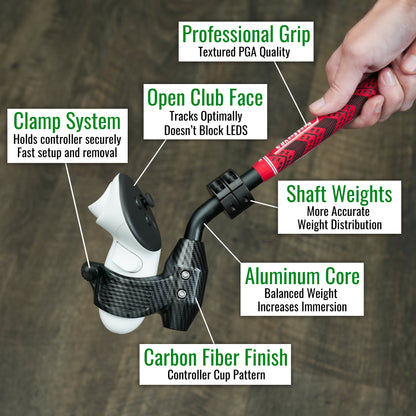 DriVR Ace - VR Golf Club Handle Accessory - Compatible with Quest 3/3s and Pro - For GOLF+