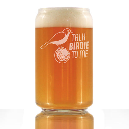 Funny Golf Gifts Engraved Beer Can Glass Gifts Talk Birdie to Me Beer Can Shaped Pint Glass - 16oz