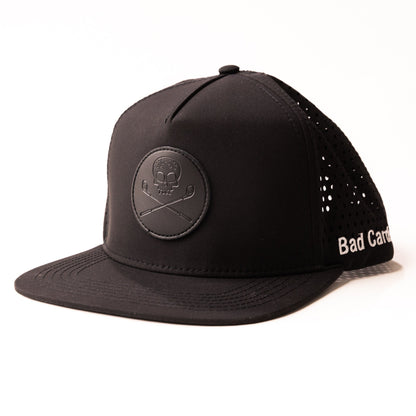 Bad Cards Black on Black Flat-Bill Hat with Laser-cut Back