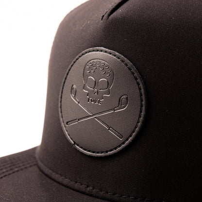Bad Cards Black on Black Flat-Bill Hat with Laser-cut Back