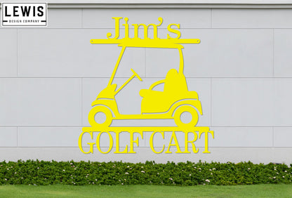Golf Cart Custom Metal Sign