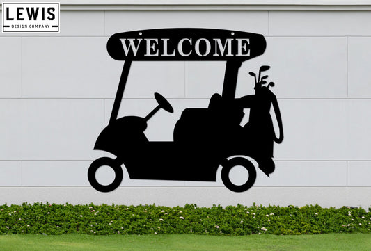 Golf Cart Welcome Sign