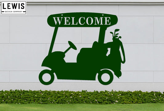 Golf Cart Welcome Sign