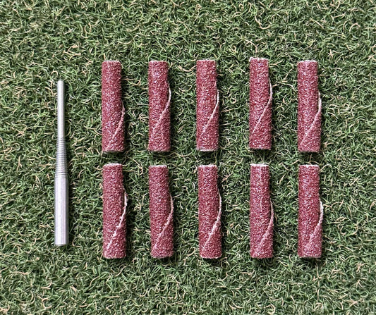 Golf Club Hosel Abrading Sanding Sleeves + Mandrill