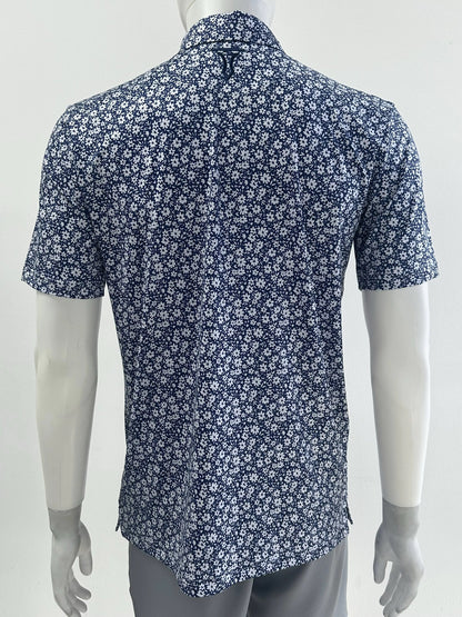 Navy Floral Performance Polo