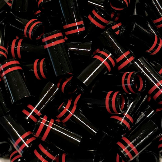 Premium Quality Iron Ferrules Black w/ Double Red Rings 1”
