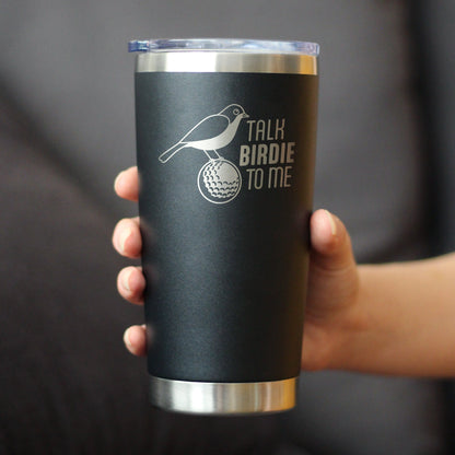 Funny Golf Gifts Insulated Coffee Tumbler with Sliding Lid Talk Birdie to Me 20oz Stainless Steel Tumbler