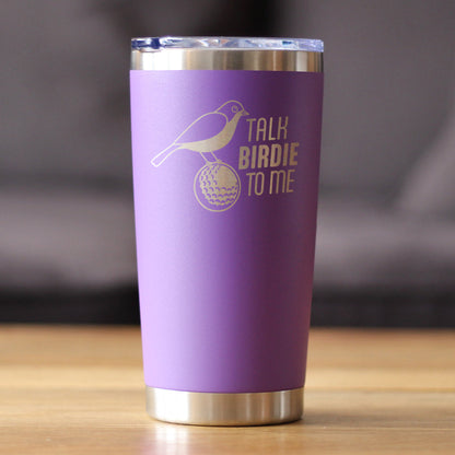 Funny Golf Gifts Insulated Coffee Tumbler with Sliding Lid Talk Birdie to Me 20oz Stainless Steel Tumbler