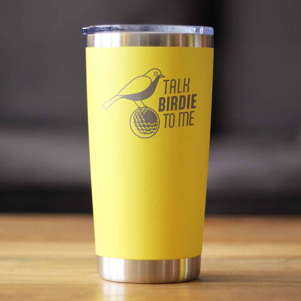 Funny Golf Gifts Insulated Coffee Tumbler with Sliding Lid Talk Birdie to Me 20oz Stainless Steel Tumbler
