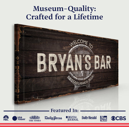 Beer Barrel Bar Sign: Custom Bar Signs for Home Bar – Ideal Man Cave Wall Decor & Perfect Gift for Him