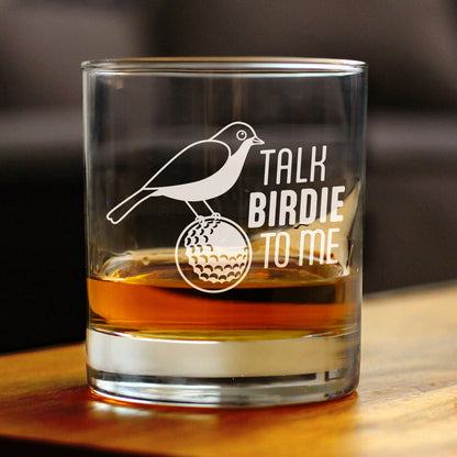Funny Golf Gifts Engraved Rocks Glass Gifts Talk Birdie to Me Weighted Whiskey Glasses - 10.25 oz