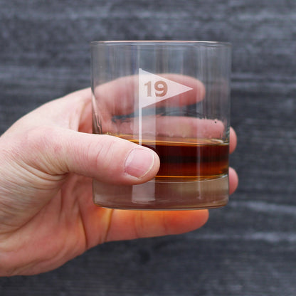 19th Hole & Golf Ball - 10 Ounce Rocks Glass