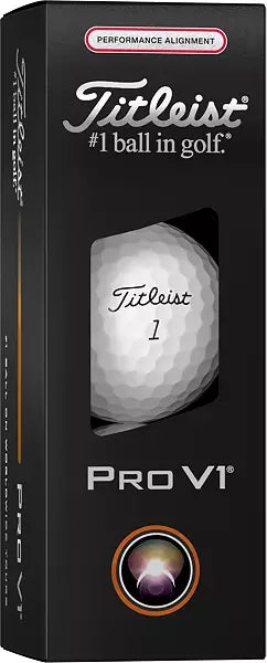 Titleist 2025 Pro V1 Performance Alignment Red Line Golf Balls