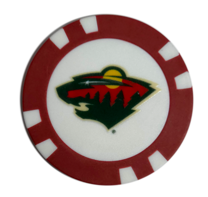 Officially Licensed Minnesota Wild Poker Chip Golf Ball Marker