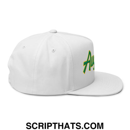 Augusta Vintage Sports Script Embroidered Flat Brim Bill Golf 5 Panel Snapback Hat