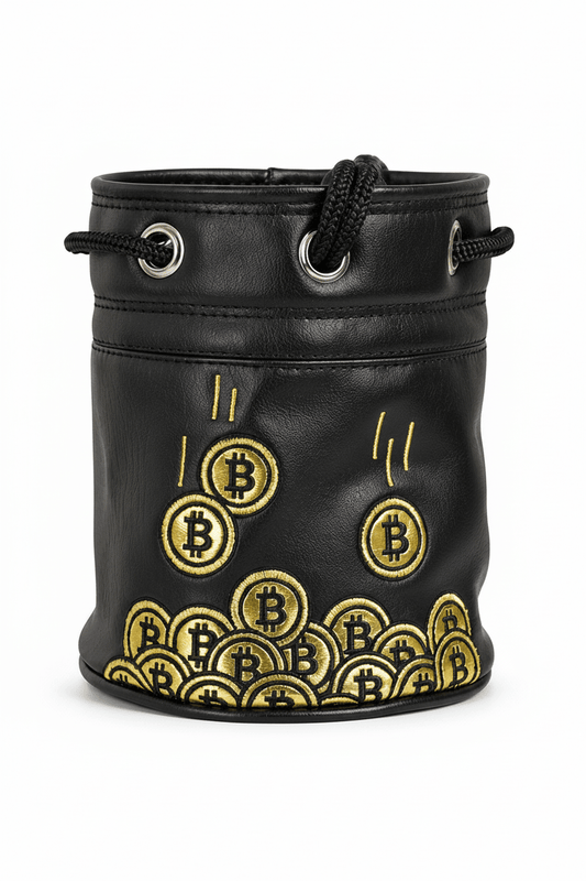 Bitcoin Valuables Barrel Pouch | Golf Bag Coin & Valuables Stash Bag