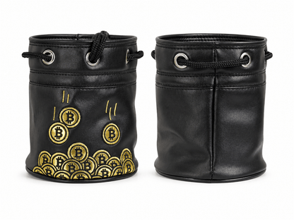 Bitcoin Valuables Barrel Pouch | Golf Bag Coin & Valuables Stash Bag
