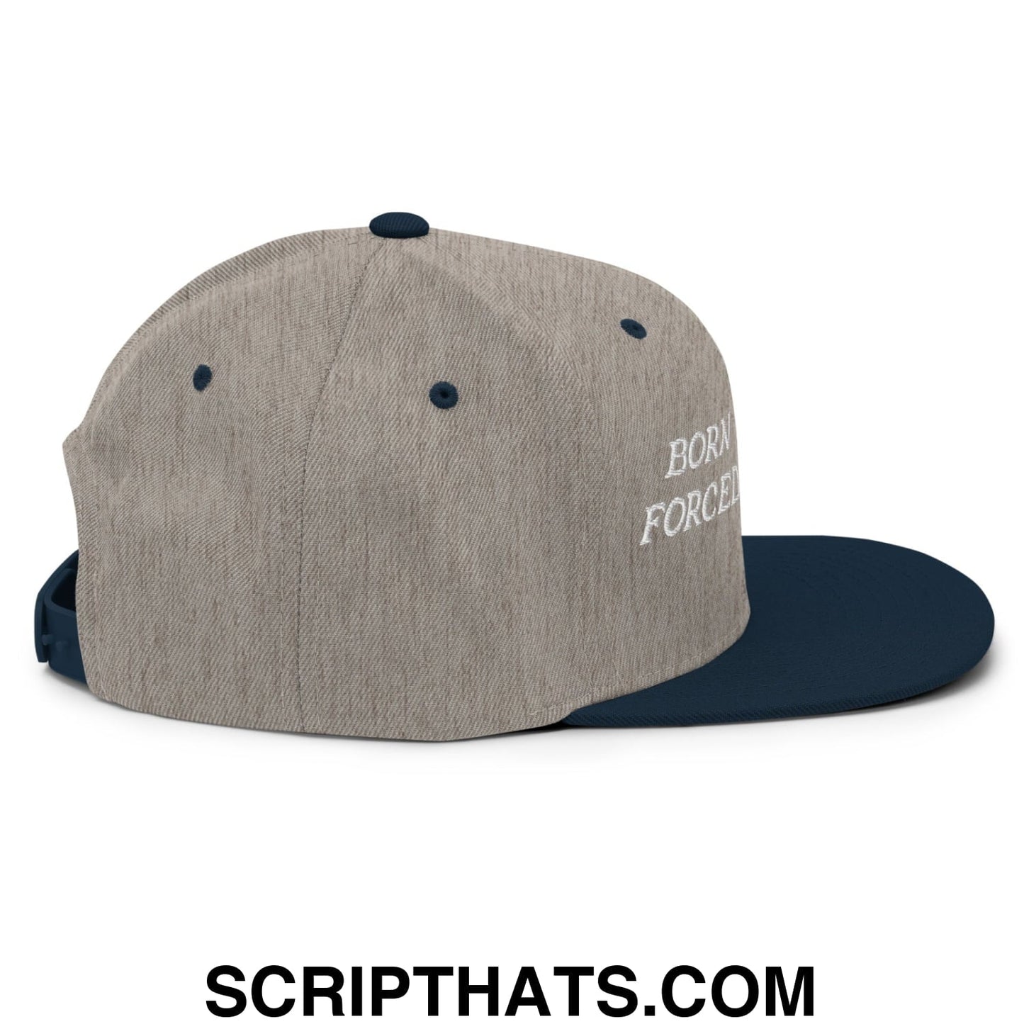 Born to Golf Forced to Work Embroidered Flat Bill Brim Snapback Hat