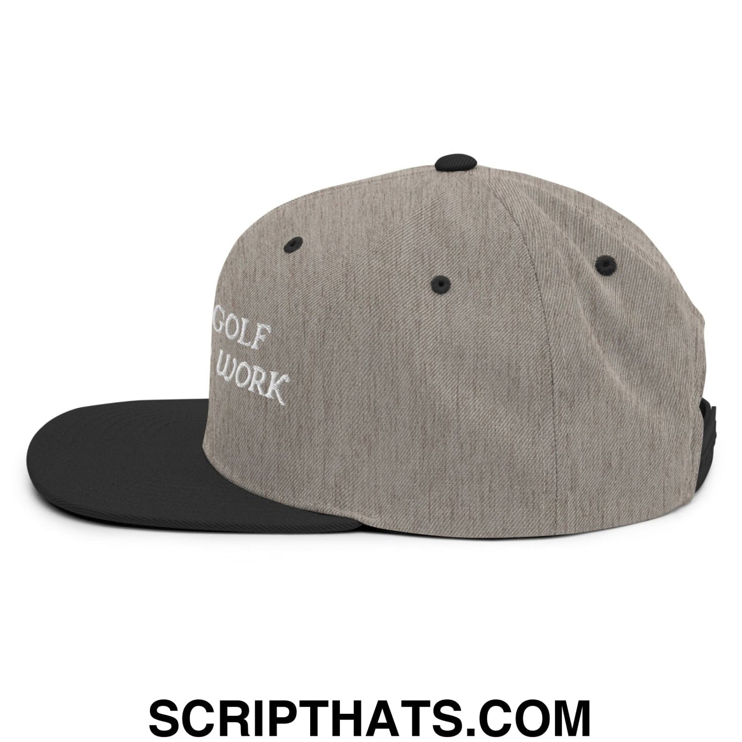 Born to Golf Forced to Work Embroidered Flat Bill Brim Snapback Hat