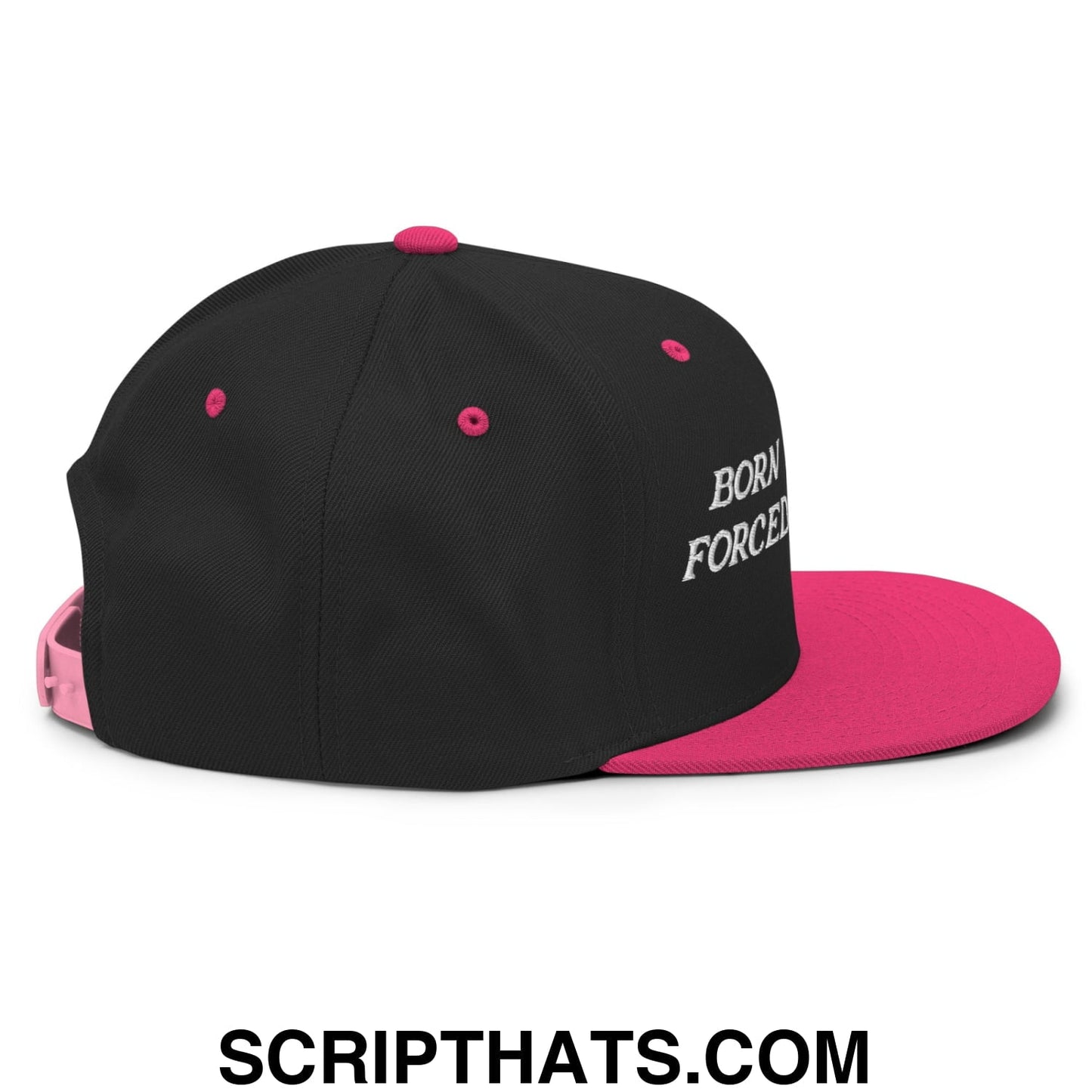 Born to Golf Forced to Work Embroidered Flat Bill Brim Snapback Hat