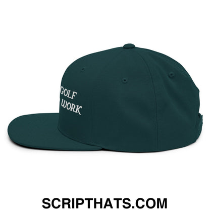 Born to Golf Forced to Work Embroidered Flat Bill Brim Snapback Hat